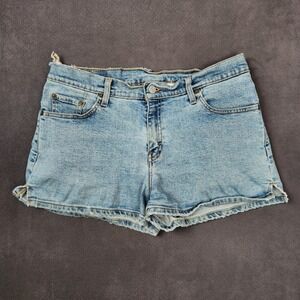 Vintage Levis Jean Shorts Juniors 9 Blue Denim Faded Wash Stretch Casual 90s Y2K